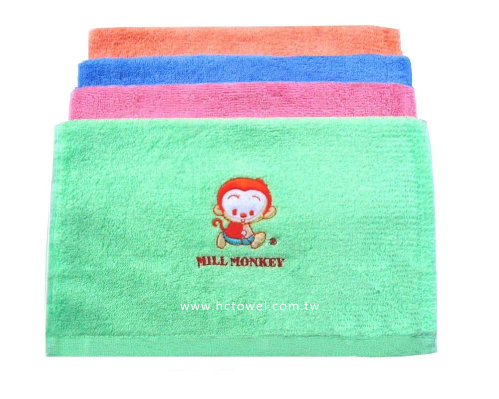 繡花猴童巾